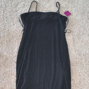 Black glitter mini dress